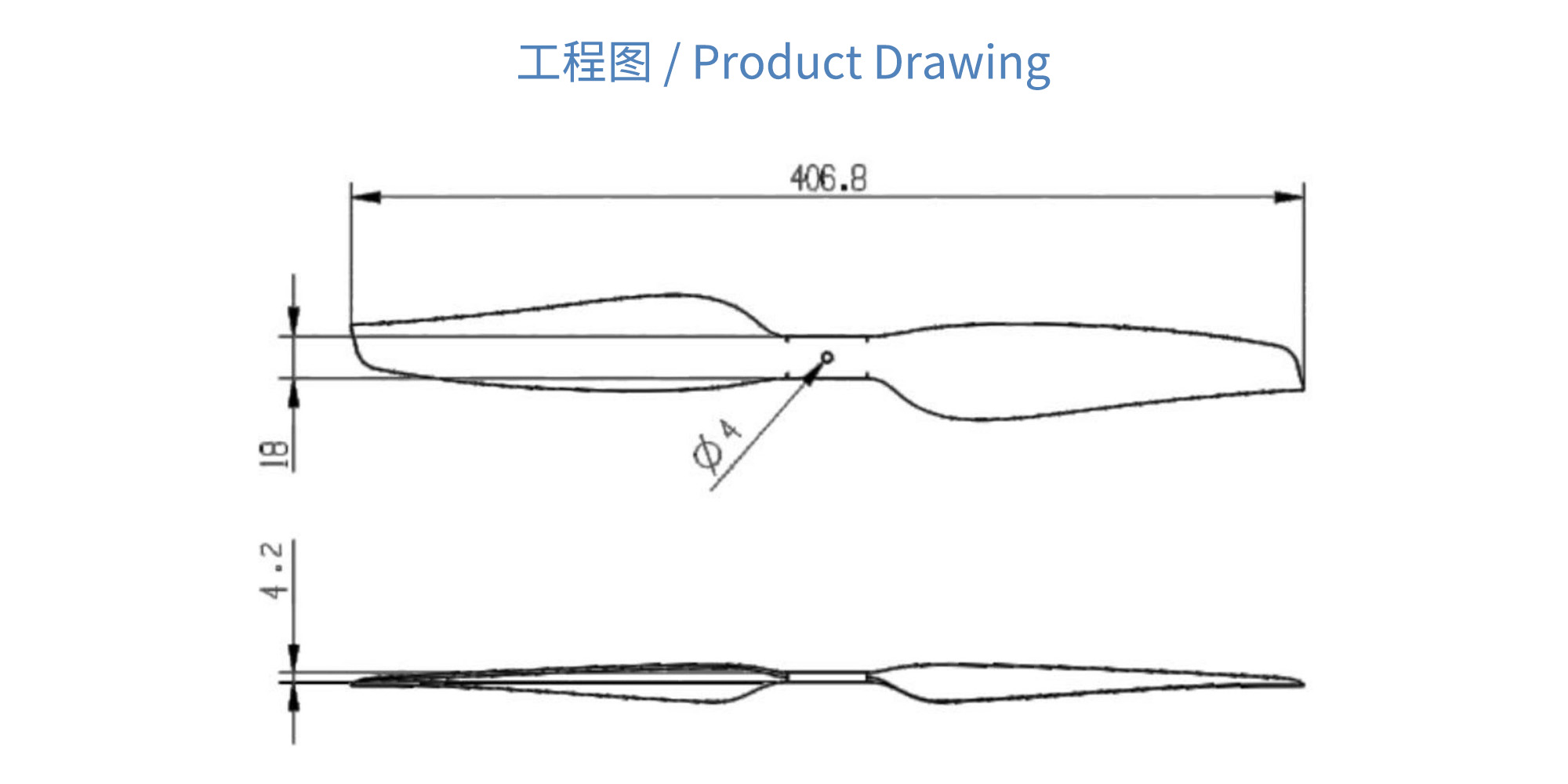 RAYI 16X6 超轻碳纤维一体正反桨CW/CCW