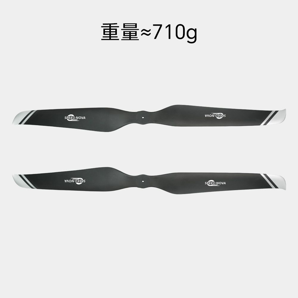 睿翼 60x19 碳纤维一体桨展示与约710克重量标注