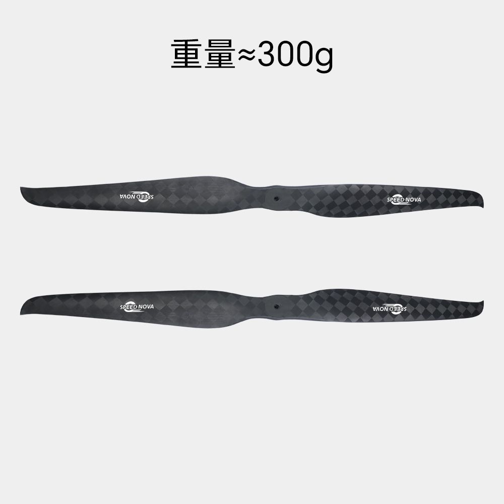 睿翼 40×13 碳纤维一体桨（正反桨）双桨展示与约300克单支重量标注