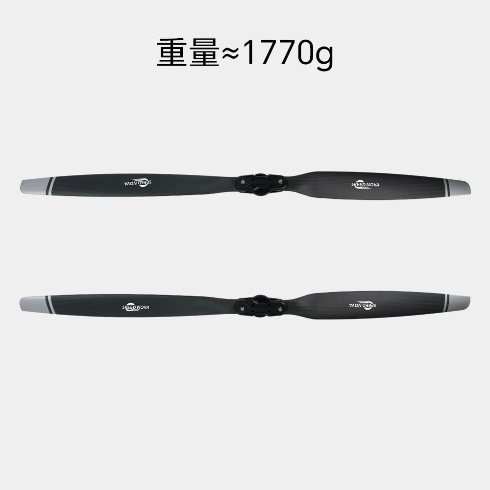 睿翼 72×31 碳纤维分体桨（正反桨）双桨展示与约1770克单支重量标注